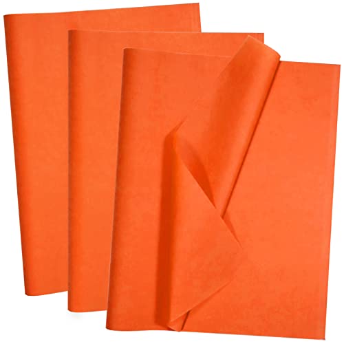 100 Sheets Orange Tissue Paper Artdly 14 x 20 Inches Plum Tissue Paper Bulk for Weddings Birthday DIY Project Wrapping Crafts Decor - color: Orange, size: 14x20 Inch (Pack of 100)