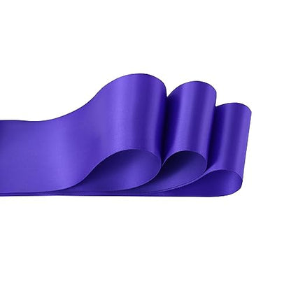 Purple Double-Faced Satin Ribbon, 3 Inch x 10 Yards - color: Regal Purple