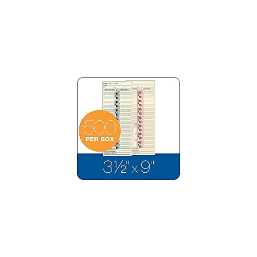 Tops 1275 Time Clock Cards, Bi-Weekly, Two-Sides, 3-1/2-Inch x9-Inch,500/BX