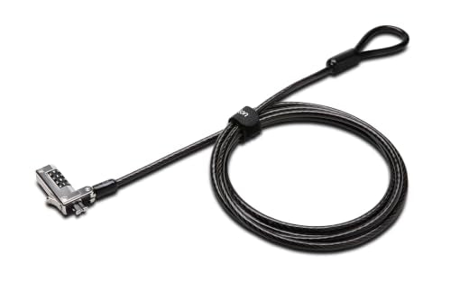 Kensington Slim Combination T-Bar Standard Lock Slot for Laptops, Security Computer Lock Cable, Resettable 4-wheel Number Code with 6 Foot Cable, K60600WW - size: Slim, style: Slim Cable T-Bar