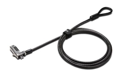 Kensington Slim Combination T-Bar Standard Lock Slot for Laptops, Security Computer Lock Cable, Resettable 4-wheel Number Code with 6 Foot Cable, K60600WW - size: Slim, style: Slim Cable T-Bar