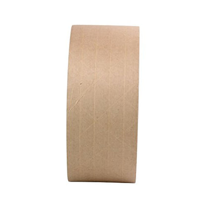 Rok Hardware 2-7/8" x 450' Heavy Duty Fiber Reinforced Gummed Paper Water Activated Sealing Carton Box Brown Kraft Packaging Machine Shipping Tape