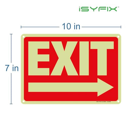 iSYFIX Exit Signs with Directional Right Arrow, 10x7 Inch, 2 Pack - color: Plastic Right, size: 2 Pk 10x7