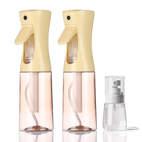 3 Pack Spray Bottles, 2-Pack Continuous Spray Bottles,Fine Water Mist Spray Bottles for Hair 6.8 OZ (200 ML) and 1oz 30ml Travel Spray Bottle Mister for Cleaning,Hairstyling,Plants,Barbers,Yellow - color: Yellow