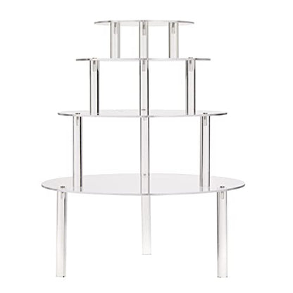Juvale 4-Piece Round Acrylic Cake Stand Set - Versatile Dessert Display - Customizable Multi-Tier Buffet Risers - Easy-Store Stackable Acrylic Cupcake Stand - 6 in, 8 in, 10 in & 12 in, Clear