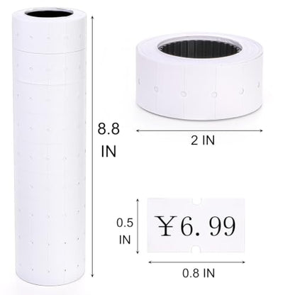 Eorbow 60 Rolls 30000 Price Gun Labels, Super Sticky Price Marker Stickers for Most Single Roll Labeller(Mx-5500, M5500, HG979), Price Making Labels for Office Retail Shops Organization Making, White