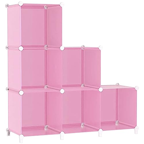 AWTATOS Cube Storage Organizer, Closet Organizers, 6 Cube Shelf, Pink - color: Pink