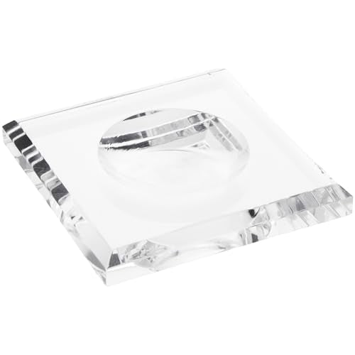 Plymor 3.5" W x 3.5" D Clear Square Egg/Sphere Base (2" Hole) - size: 3.5" x 3.5" x 0.5"