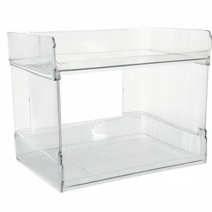 Skywin Stackable Plastic Storage Bins Open Front, 2-Tier - Clear