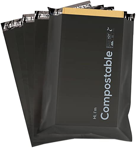 6x9 inch Biodegradable Poly Mailers,50 Count Compostable Shipping Bags with Eco Friendly Packaging Envelopes Supplies Mailing Bags - color: Black, size: 6*9" 50PCS