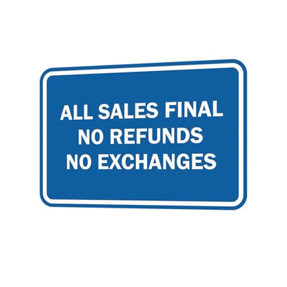 Signs ByLITA Classic Framed All Sales Final Sign (Blue) - X-Large 1 Pack - color: Blue, size: X-Large (7" x 10") 1 Pack