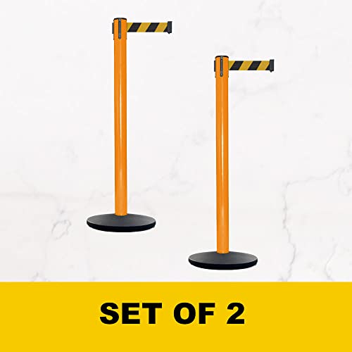 Montour Line MSI630 Set of 2 Retractable Belt Barrier Stanchions - color: Purple, size: 7.5 ft