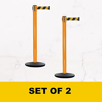 Montour Line MSI630 Set of 2 Retractable Belt Barrier Stanchions - color: Purple, size: 7.5 ft
