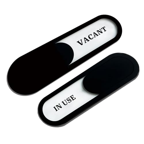 In Use/Vacant Slider Privacy Sign, Acrylic, Black 7.4x2.2in - color: In use or Vacant, size: 1 PCS
