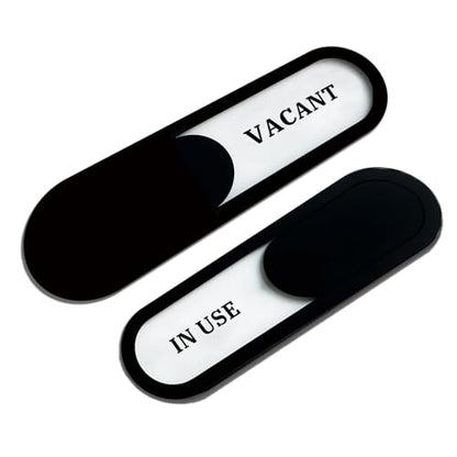 In Use/Vacant Slider Privacy Sign, Acrylic, Black 7.4x2.2in - color: In use or Vacant, size: 1 PCS