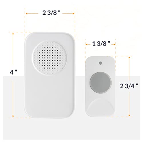 Newhouse Hardware WCMP White Plug-In Wireless Door Chime Kit | Wireless Doorbell for Home and Office with Plug-in Chimes | Adjustable Volume Ring Doorbell with Expanded Chime Selection - style: Plug-In