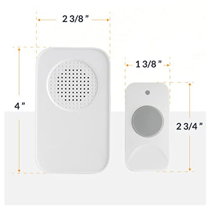 Newhouse Hardware WCMP White Plug-In Wireless Door Chime Kit | Wireless Doorbell for Home and Office with Plug-in Chimes | Adjustable Volume Ring Doorbell with Expanded Chime Selection - style: Plug-In