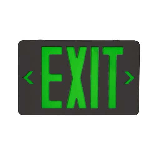 LED Emergency Exit Sign, Universal Mount OSHA Compliant - color: Black Green, size: 1 Pack