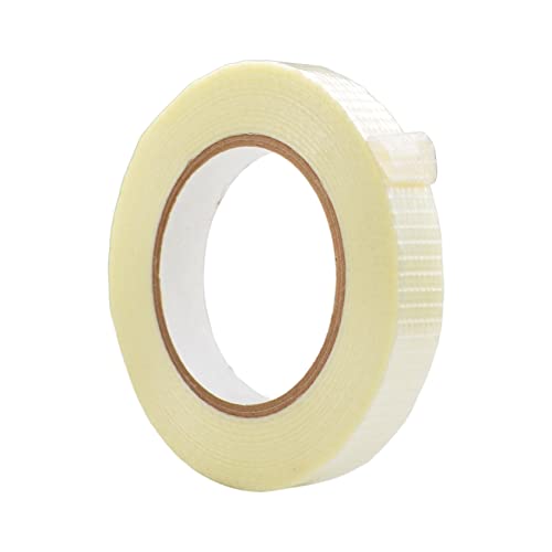 WOD BFST47 Bi-Directional Filament Strapping Tape, 3/4 inch x 60 yds. Fiberglass Reinforced Packaging Tape, Filaments Run H-V with High Adhesion and Tear Resistance, Hexayurt Tape - size: 3/4 inch