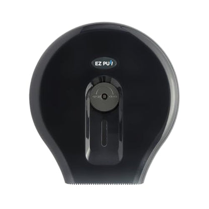EZ-Pull Wall-Mounted 9" Single Jumbo Toilet Tissue Paper Dispenser for Restroom/Office/Commercial/Industrial, Pearl Black - style: Smoke