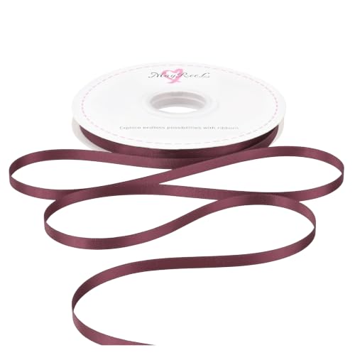 MAYREEL Burgundy Satin Ribbon 1/4 Inch Double Faced 50 Yards - color: Burgundy, size: 1/4 Inch