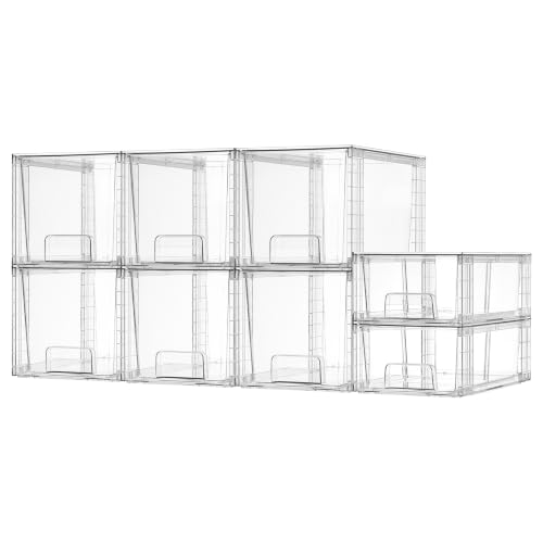 Vtopmart Clear Stackable Storage Drawers, 8 Pack Medium Set - style: 6 Medium+2 Small