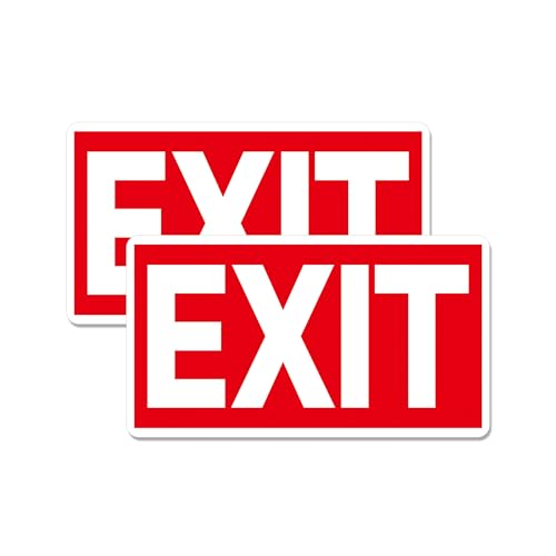 2Pack Exit Signs Sticker,7X4 Inch Self-Adhesive Scratch - color: Exit 494