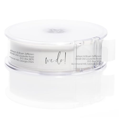 Clear We Do! Rolled Address Labels / 250 Personalized Return Address Labels/Designer Address Stickers in Elegant Plastic Dispenser - size: 250 Labels, style: Clear We Do
