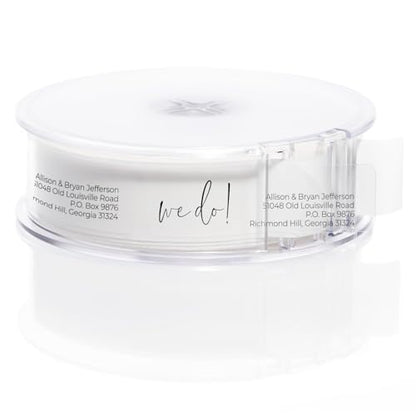 Clear We Do! Rolled Address Labels / 250 Personalized Return Address Labels/Designer Address Stickers in Elegant Plastic Dispenser - size: 250 Labels, style: Clear We Do