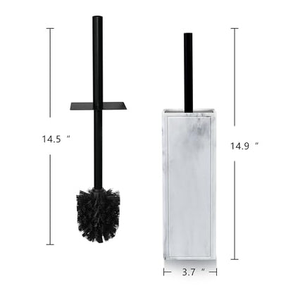 Toilet Brush and Holder Set for Bathroom, Stylish and Durable Cleaning Tool with Modern Design, Compact for Efficient Cleaning - style: Marble