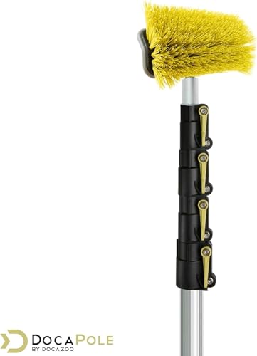 DOCA Scrub Brush 6-24 Ft with Long Handle Extension Pole - Outdoor Broom and Scrubbing Brush for House Floor, Deck, Patio, Car - Hard Brush - size: With Pole - 24 Ft, style: Hard Brush