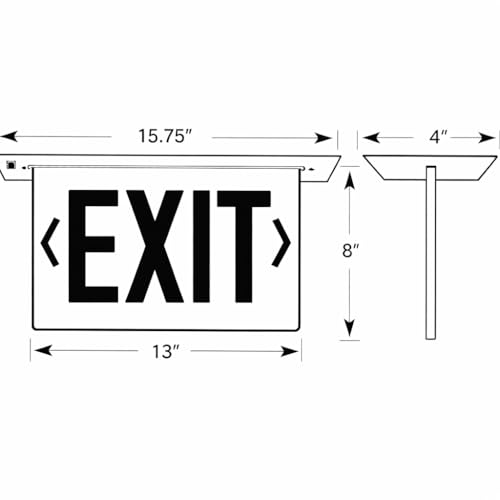 "Morris Products LED Exit Sign - Recessed Mount Edge - Red on Clear Panel, White Housing - Compact, Low-Profile Design - Double Sided Legend - Energy Efficient, High Output - 1 Count, (73413)" - color: Red on Clear (White Housing), size: Double Sided