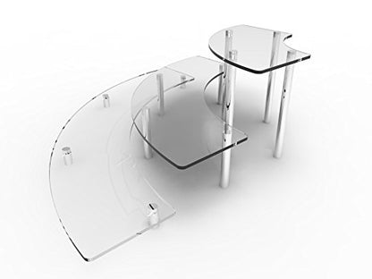 FixtureDisplays® 17.8" W x 3.25" D x 4.5" H 3 Tier Clear Acrylic Countertop Cupcake Display Stand Treats Jewelery Organizer Rack 16797