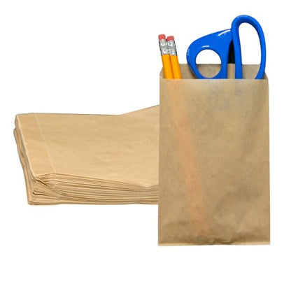 Novel Box 100 Pack Plain Kraft Print Flat Merchandise Bags 6x9 in - color: Plain Kraft, size: 6" x 9" Inches