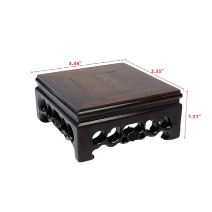Ebony Wood Display Pedestal, 3.35 Inches Width, 1.57 Inches Height