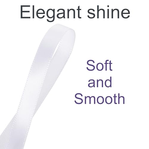 3/8 Inch White Ribbon 50Yards – Perfect for Gift Wrapping - color: White, size: 3/8"
