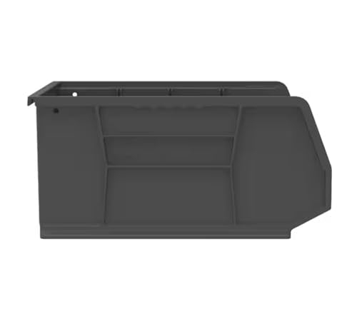 6-Pack Black Plastic Storage Shelf Bins WZ66302