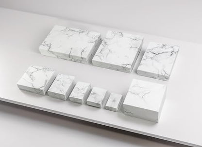 TheDisplayGuys 25 Cardboard Gift Jewelry Boxes w/Paddings #53-5.4x3.9x1 - color: Marble White