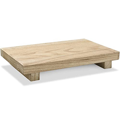 Nuogo Wood Pedestal Riser Stand for Kitchen Soap Tray,9 X 6 Inch,Natural - color: Natural, size: 9 x 6 Inch