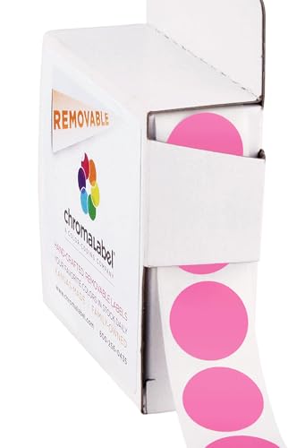 ChromaLabel Rose Removable Dot Stickers, 3/4 Inch, 1000/Box - color: Rose, size: 3/4"