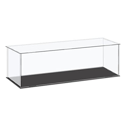 MECCANIXITY Acrylic Display Case Plastic Box Cube Storage Box Clear Small Assemble Dustproof Showcase 14.1x4.3x4.1 Inch for Collectibles Items - size: 14.1x4.3x4.1 Inch