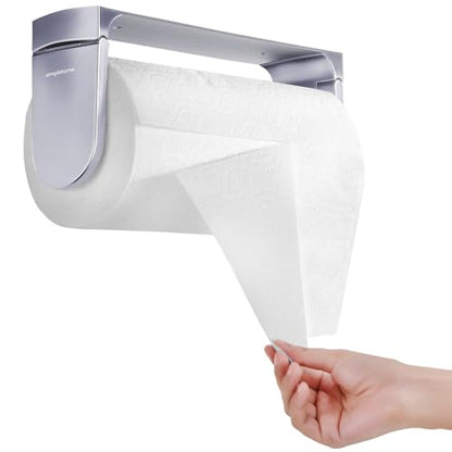 simpletome ONE Hand Paper Towel Holder Under Cabinet (Pearl Chrome Silver) - color: Pearl Chrome Silver
