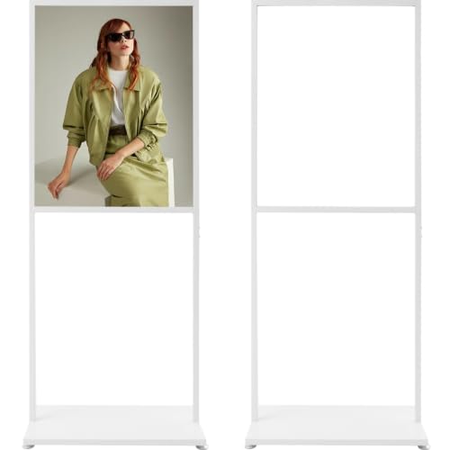 22"x28" Floor Standing Sign Holder Pedestal Poster Stand (White) - color: White