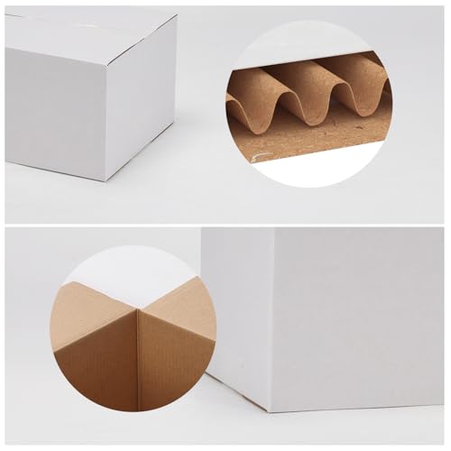 Calenzana 11x6x6 Shipping Boxes Set of 40, White Corrugated Cardboard Box for Mailing Packing Gifts Small Business - size: 11x6x6, style: 40 Pack