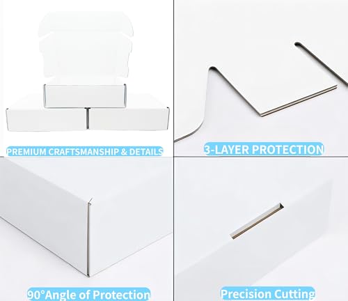 7x5x2 Inches White Corrugated Cardboard Shipping Boxes Set of 2 - size: 7x5x2 inch 2 Pack