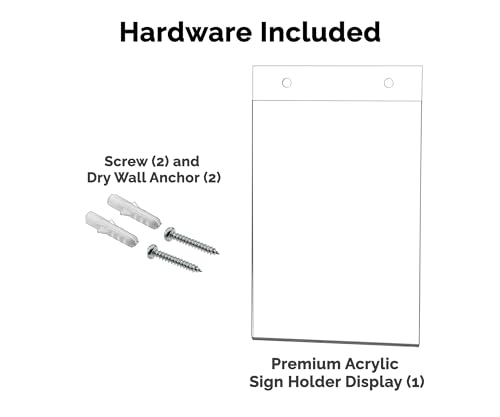 25 Pack Sign Holder for 5" x 7" Menus Event Notices and Announcements with Predrilled Holes and Hanging Hardware Clear Acrylic for Transportation Hubs and Financial Institutions by Marketing Holders - size: 5"w x 7"h