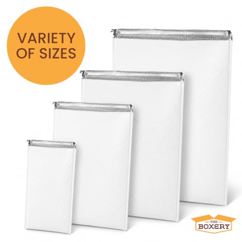 The Boxery 5x10" #00 Poly Bubble Mailers 250 Pack, Padded Envelopes, Self Seal, Waterproof Shipping Bags for Shipping & Packaging - size: #00 5x10'' (250)