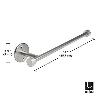 Umbra Cappa Wall Mount or Under the Counter Paper Towel Holder, 14" L x 4" W x 2.6" H, Nickel - color: Nickel, size: 14"L x 4"W x 2.6"H