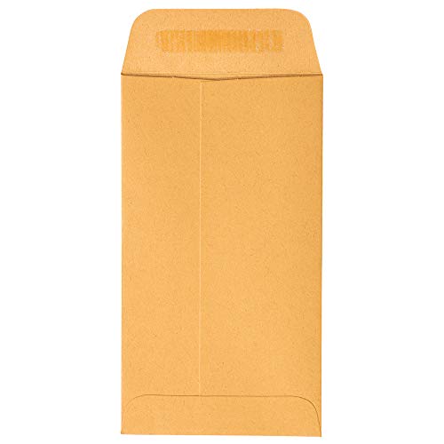 JAM PAPER #6 Coin Business Envelopes with Peel and Seal Closure - 3 3/8 x 6 - Brown Kraft Manila - 100/Pack - color: Pack of 100, size: 3.375 x 6 in Coin