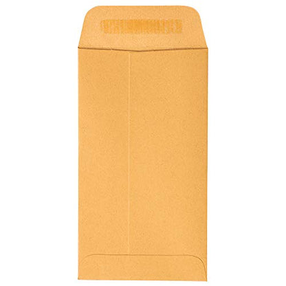 JAM PAPER #6 Coin Business Envelopes with Peel and Seal Closure - 3 3/8 x 6 - Brown Kraft Manila - 100/Pack - color: Pack of 100, size: 3.375 x 6 in Coin